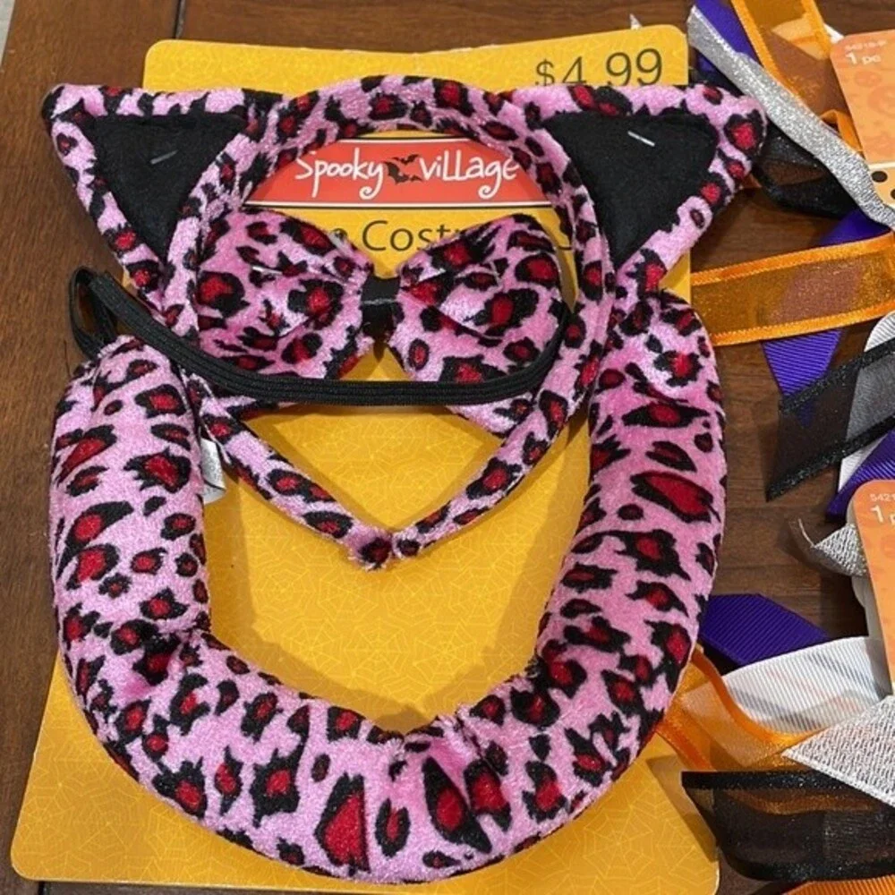 Halloween Hair Accessories &  3 Piece Cat Costume set